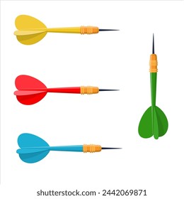 Darts arrow icon isolated on white background. Vector illustration in flat style