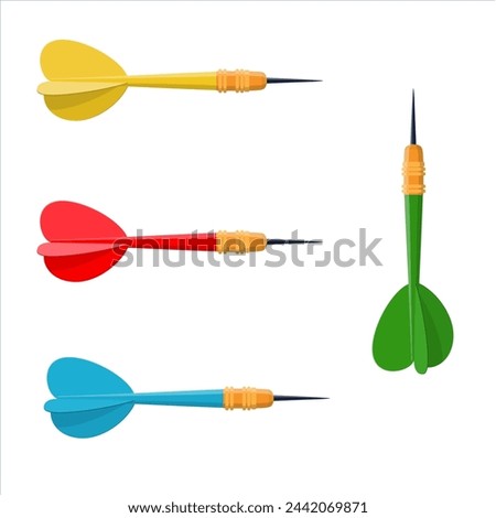 Darts arrow icon isolated on white background. Vector illustration in flat style