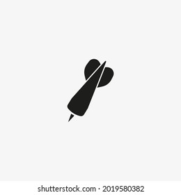 Icono de flecha de dardos en estilo de diseño de línea. Icono de objetivo, desafío y concepto de competencia para deportes, negocios.