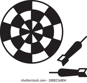 Darts with Arrows Concept Vector Icon design, Game symbol on white background