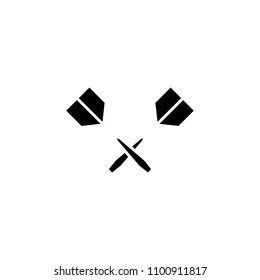Darts black icon concept. Darts flat  vector symbol, sign, illustration.