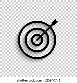 darts - black vector  icon with shadow