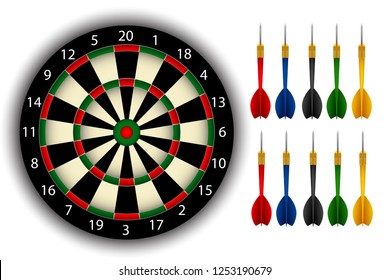 Darts Board and arrow graphic vector