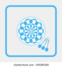 Darts board and darts arrows.