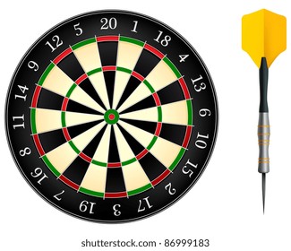 Darts Board Isolated on White Background. Vector.