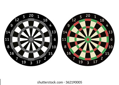 Darts board. Vector illustration isolated on white background.