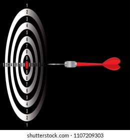 Darts board, winner concept, Graphic style, Vector illustration