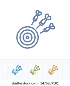Darts & Bullseye - Contrast Stroke Icons. A professional, pixel-aligned icon.