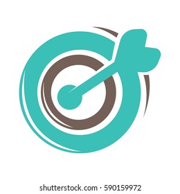 Plantilla del logotipo del campeonato Darts. Icono vectorial para el juego de dardos