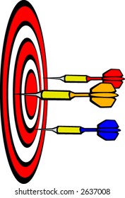darts in dartboard