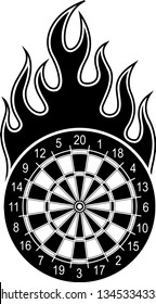 Darts Dartboard Fire Motion Effect With Hot Burning Flames