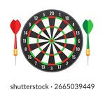Darts. Dartboard and darts. Vector clipart isolated on white background