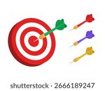 Darts. Dartboard and darts. Vector clipart isolated on white background