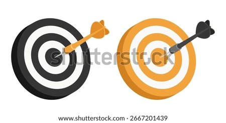 Darts. Dartboard and darts. Vector clipart isolated on white background
