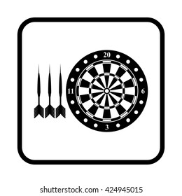 Darts and dartboard vector icon,