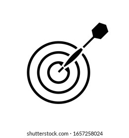 Darts game black icon, concept illustration, vector flat symbol, glyph sign.