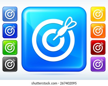 Darts Game Colorful Square Button
