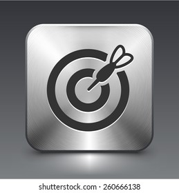 Darts Game on Silver Square Button