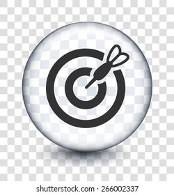 Darts Game on Transparent Round Button