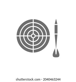 Darts grey icon. Isolated on white background