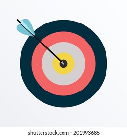Darts hitting a colorful target