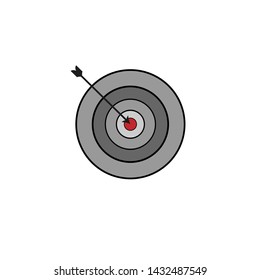 Darts hitting the target, vector icon