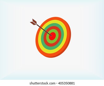 Darts Hitting A Target, Vector illustration