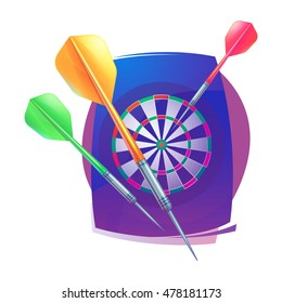 Darts icon. Badge Logo sporting symbols. Darts, dartboard, icon for sport, sporting logo and leisure design. Vector Illustration.