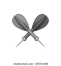 Darts icon in black monochrome style isolated on white background. Sport symbol. Vector illustration