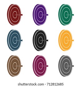 Darts icon in black style isolated on white background. Pub symbol stock vector illustration.