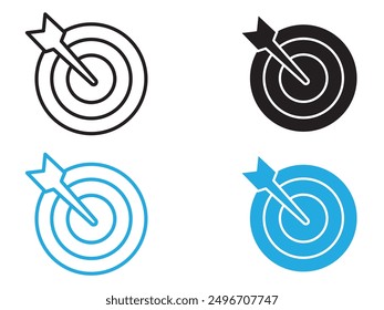 darts icon black and white vector outline sign
