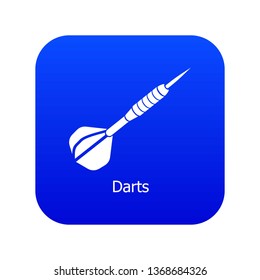 Darts icon blue vector isolated on white background