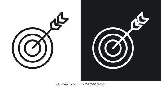 Darts Icon Designed in a Line Style on White background.