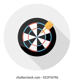 Darts icon . Flat design style modern vector illustration. Isolated on stylish color background. Flat long shadow icon. Elements in flat design.