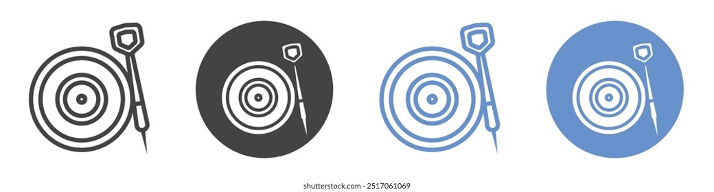 Ícone de dardos conjunto de símbolos de linha plana.