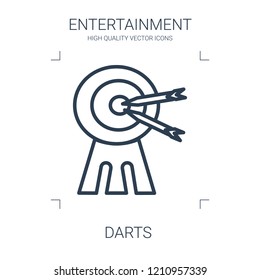 darts icon. high quality line darts icon on white background. from entertainment collection flat trendy vector darts symbol. use for web and mobile