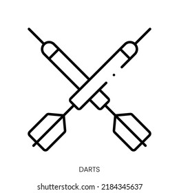 darts icon. Linear style sign isolated on white background. Vector illustration