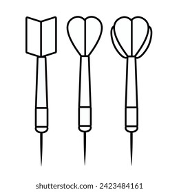 Darts icon set isolated on white background. Vector illustration.