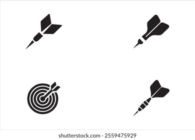 Darts icon set isolated on white background. Vector illustration