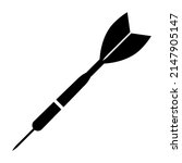 Darts icon, simple black style. Darts game. Vector illustration, isolated on white background.