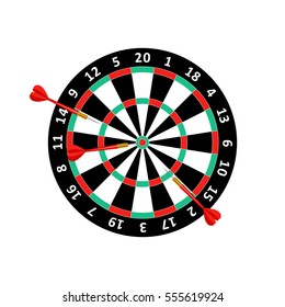 Darts icon. Target  with arrow. Vector illustration.