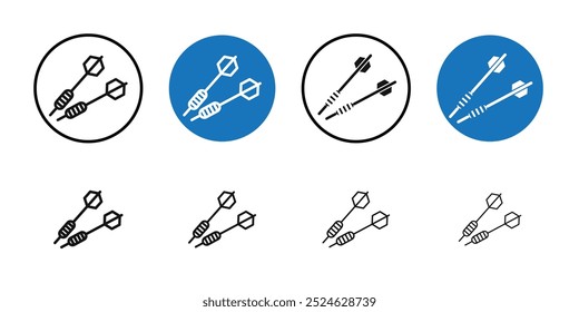 Icono de dardos colección de arte de línea delgada