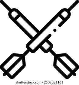 darts icon. Thin Linear Style Design Isolated On White Background