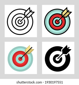 Darts Icon Vektordesign in gefüllt, dünne Linie, Umriss und flachen Stil.