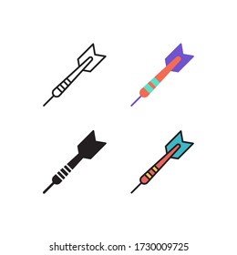 darts icon vector with different style design. isolated on white background