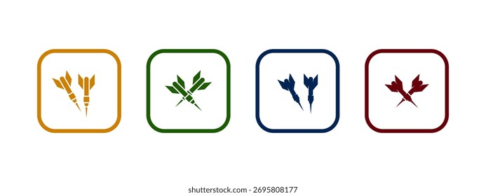 darts icon vector illustration. dart icon in different color design.