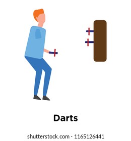 Darts icon vector isolated on white background, Darts transparent sign , human illustrations , human illustrations