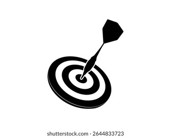 Ícone de dardos vetor. Dardos Silhueta isolado fundo branco. Ilustração de vetor