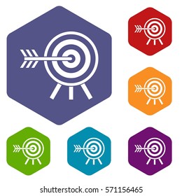 Darts icons set rhombus in different colors isolated on white background