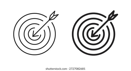 Conjunto de iconos de dardos. Ilustración vectorial de línea simple